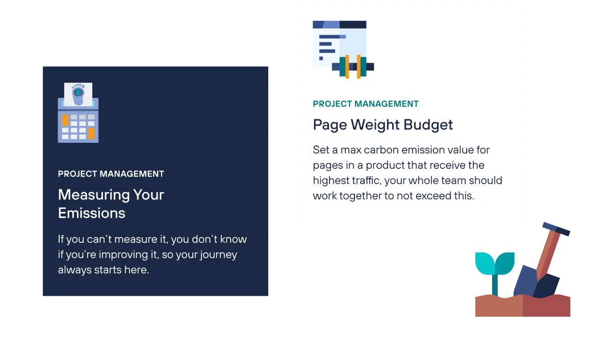 Two snippets of content from the sustainability toolkit